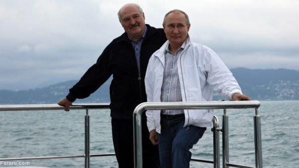 (ویدئو) استقبال گرم پوتین از لوکاشنکو در قایق تفریحی