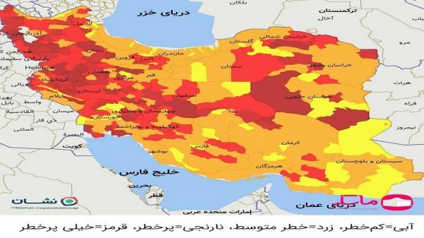 استان بوشهر نارنجی کرونایی شد استان بوشهر نارنجی کرونایی شد